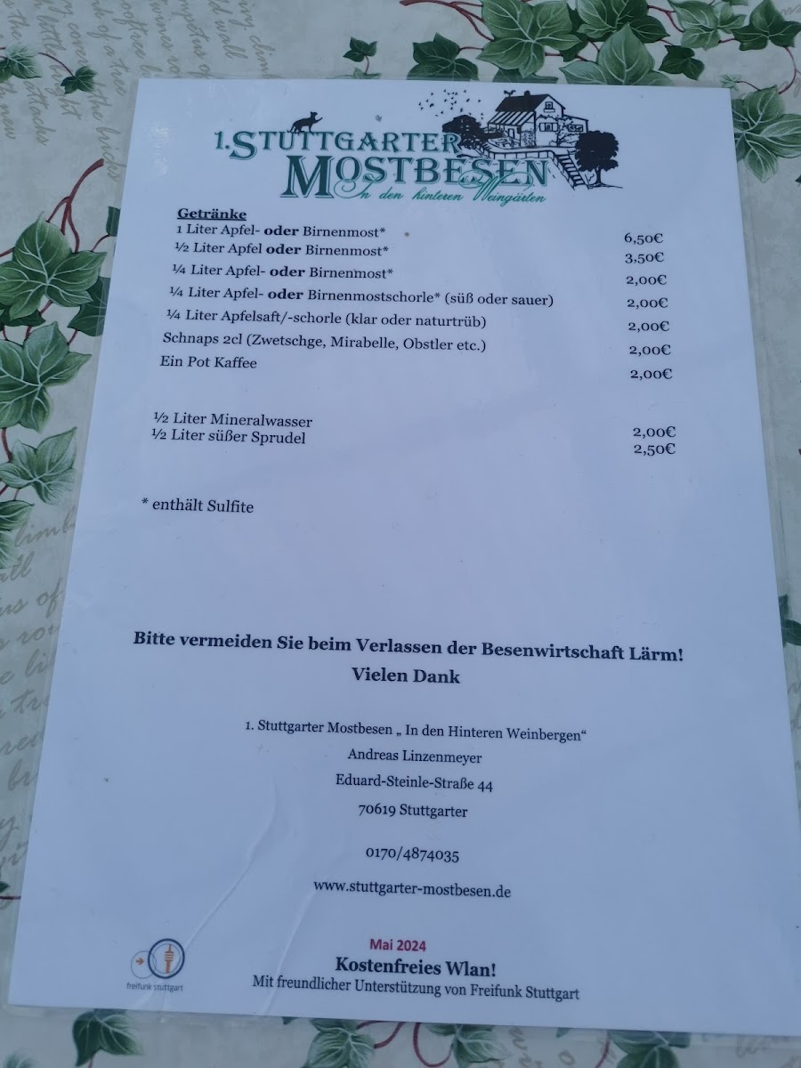 Mostbesen Heumaden Photo Menu 3