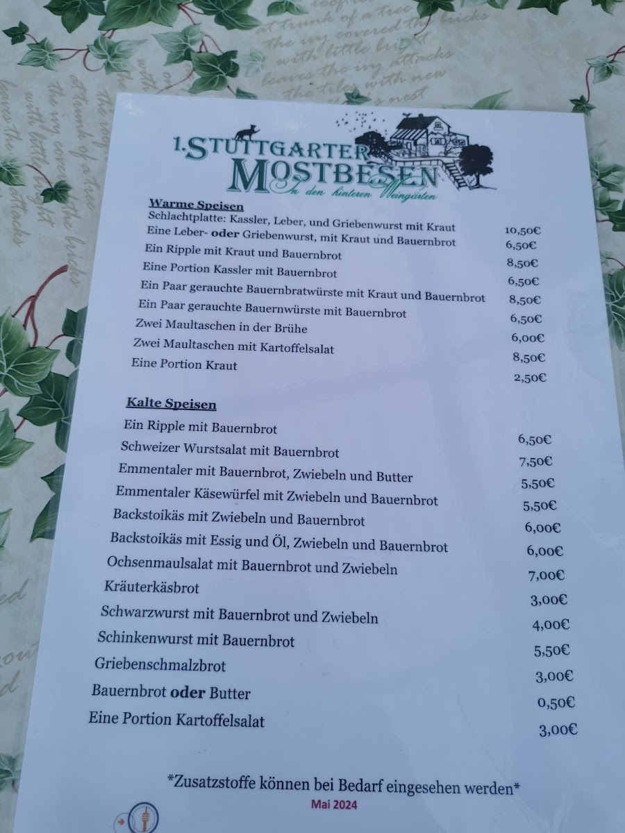 Mostbesen Heumaden Photo Menu 4