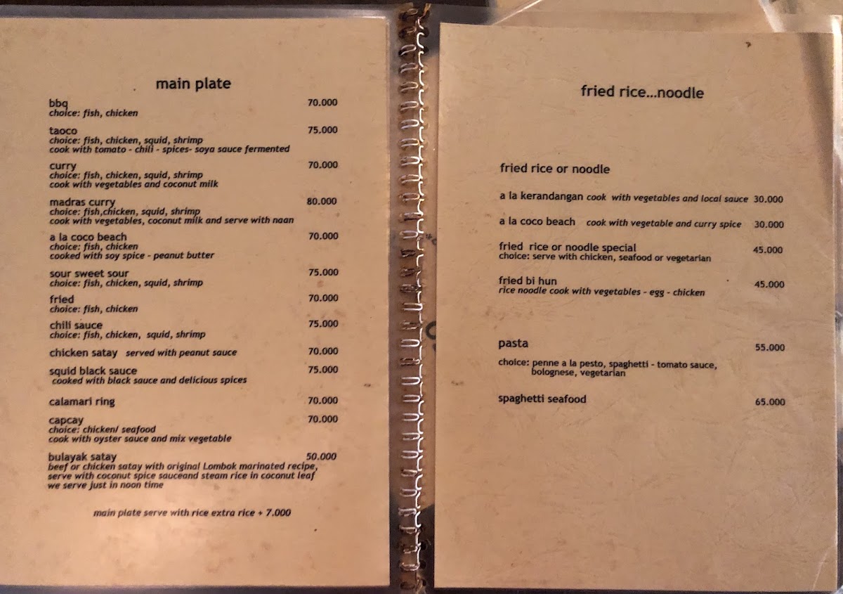 Coco beach restaurant Photo Menu 7