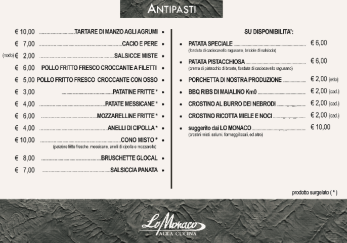 Lo Monaco Altra Cucina Photo Menu 3