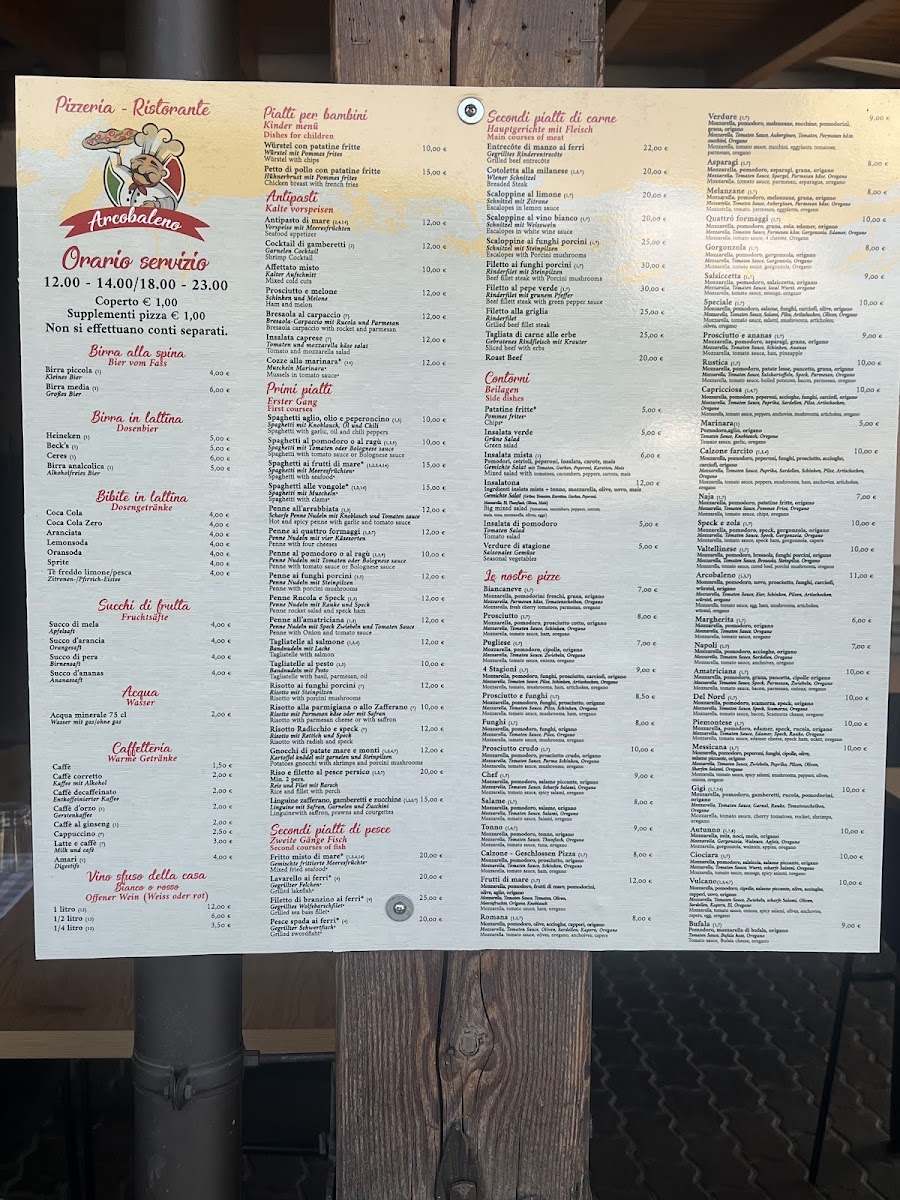 Pizzeria Arcobaleno Domaso Photo Menu 1