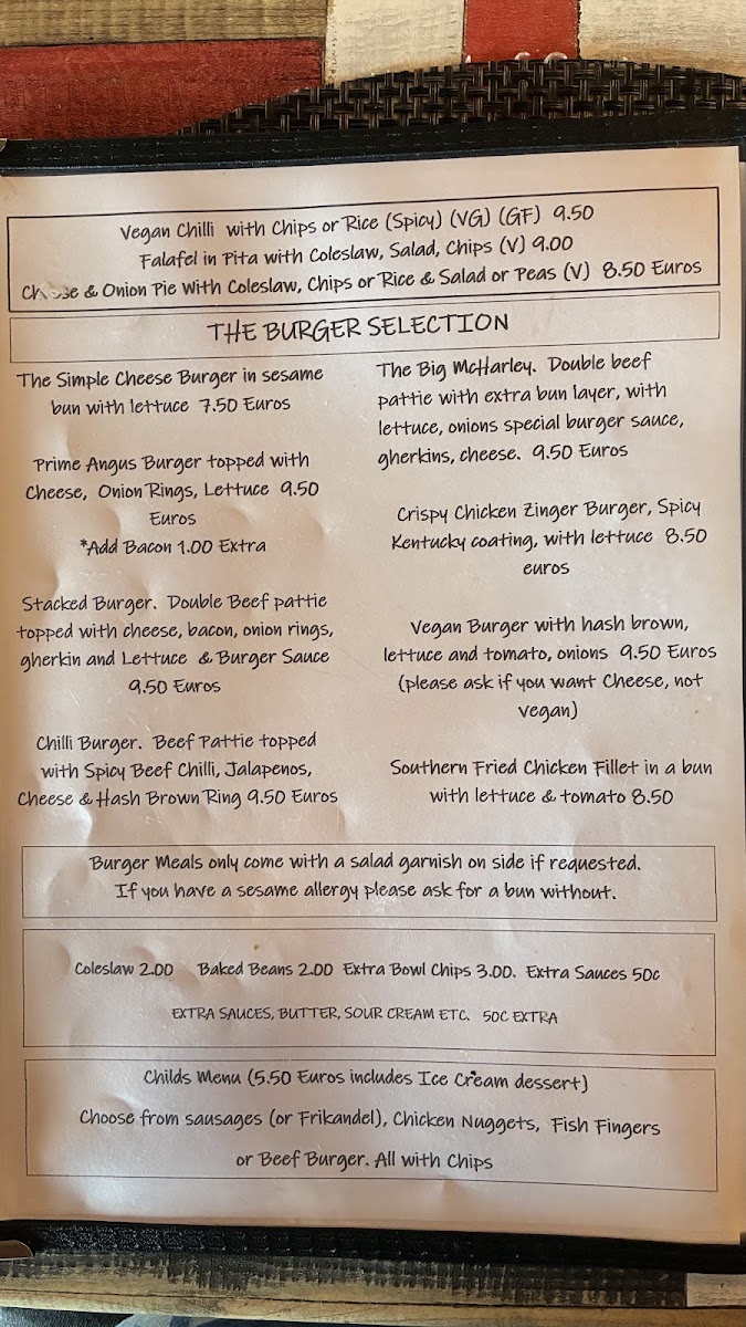 Harley´s Bar & Restaurant Photo Menu 1