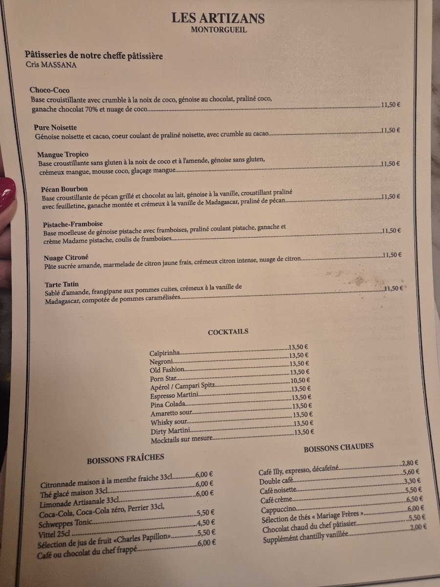 Bistro les Artizans Photo Menu 2