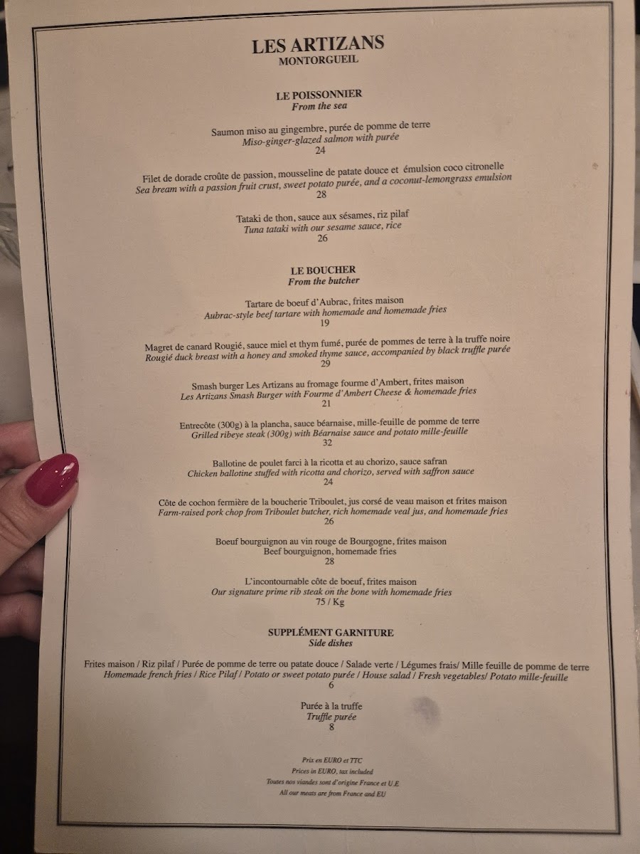 Bistro les Artizans Photo Menu 3