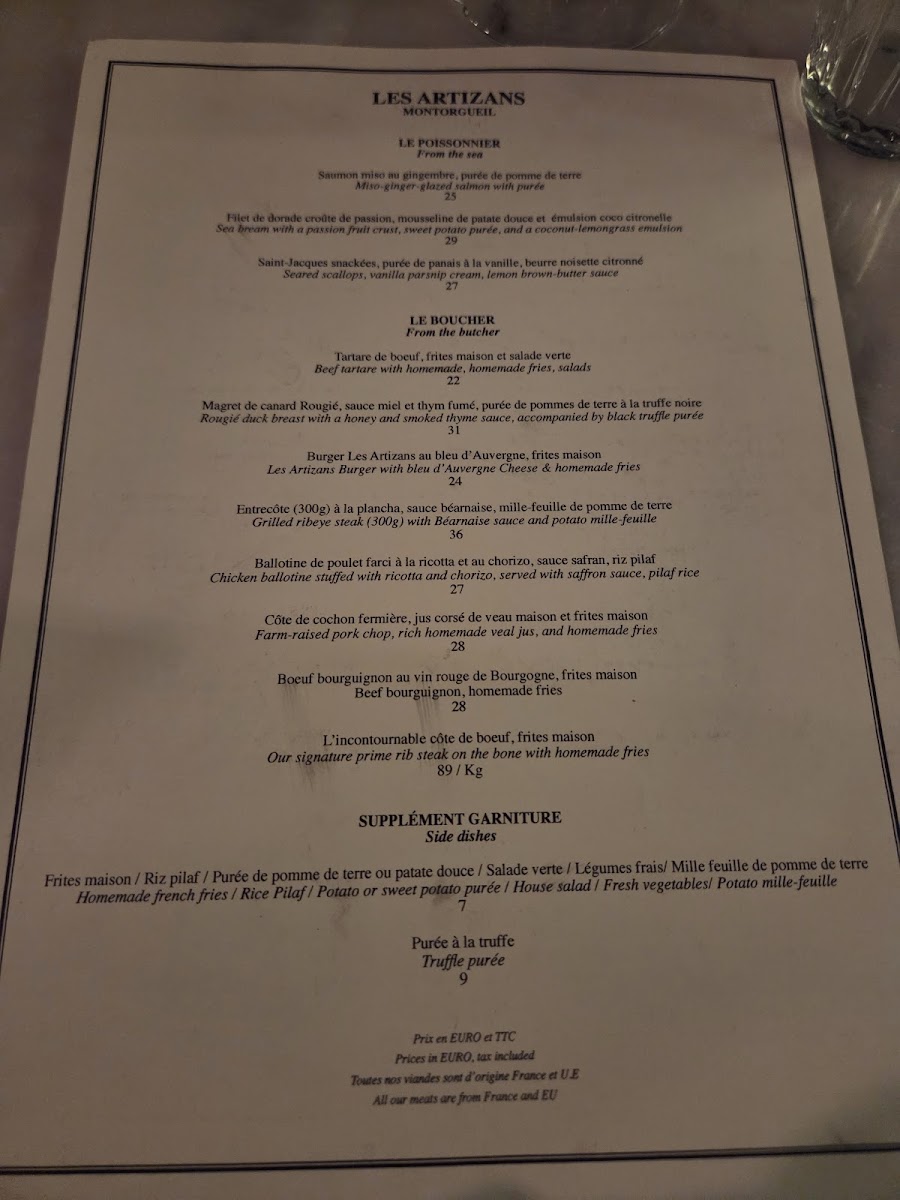 Bistro les Artizans Photo Menu 4