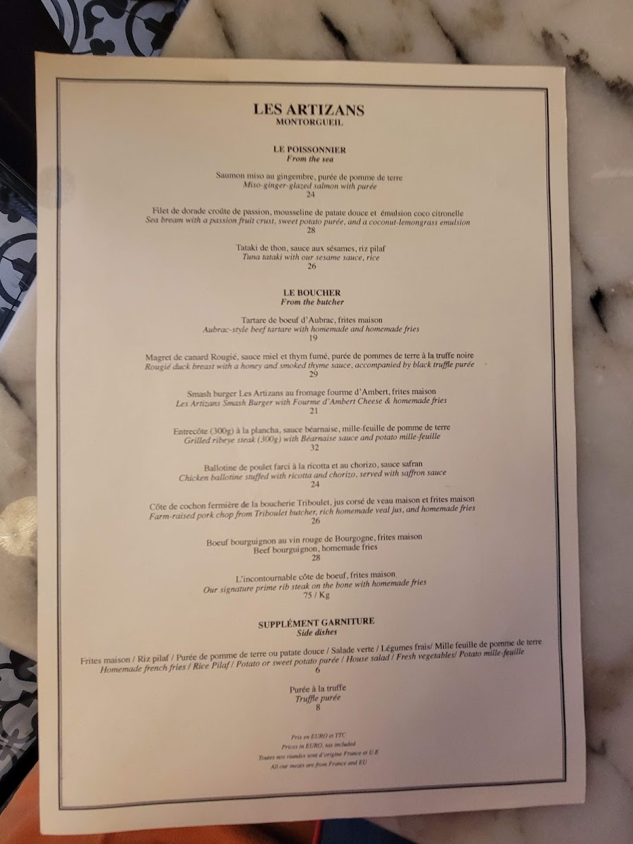 Bistro les Artizans Photo Menu 9