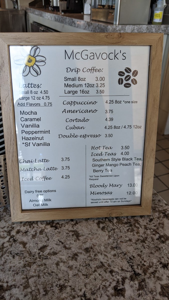 McGavock's Coffee Bar & Provisions Photo Menu 2