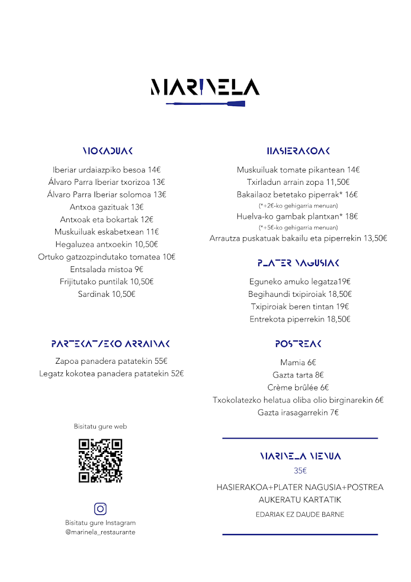 Restaurante Mariñela Photo Menu 2