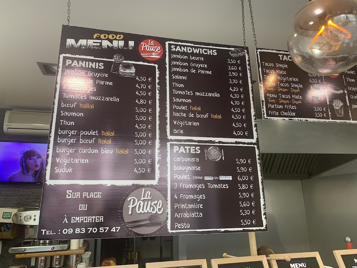 La Pause Photo Menu 2