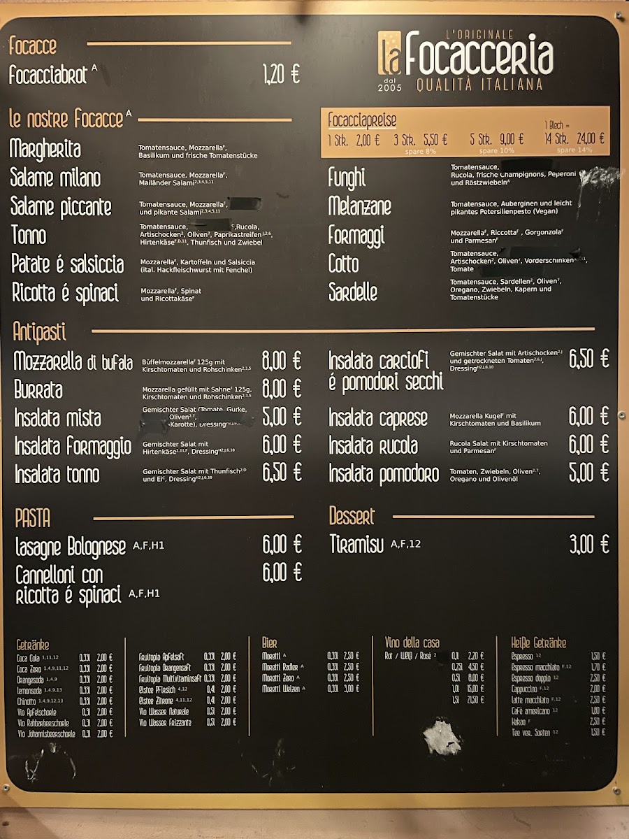 La Focacceria Photo Menu 2