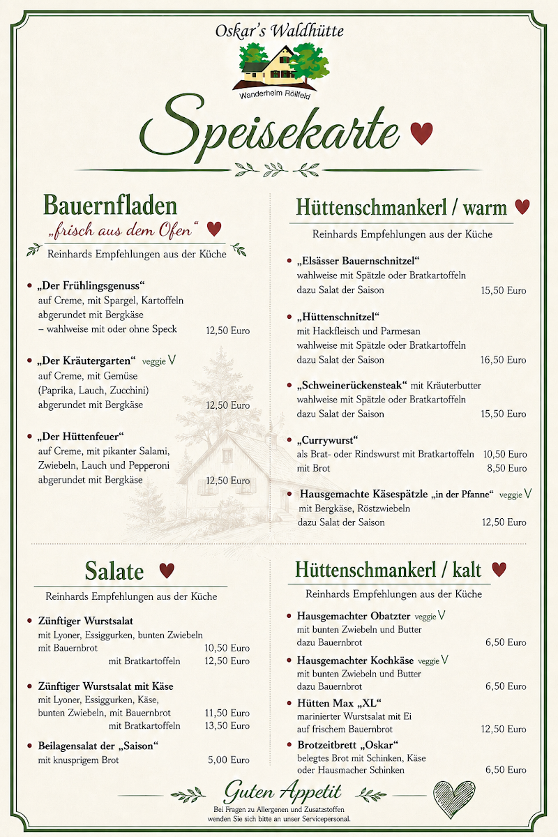Oskar's Waldhütte Photo Menu 1