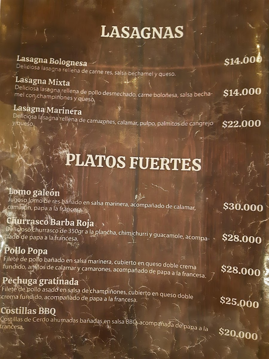La cueva del Pirata Photo Menu 4