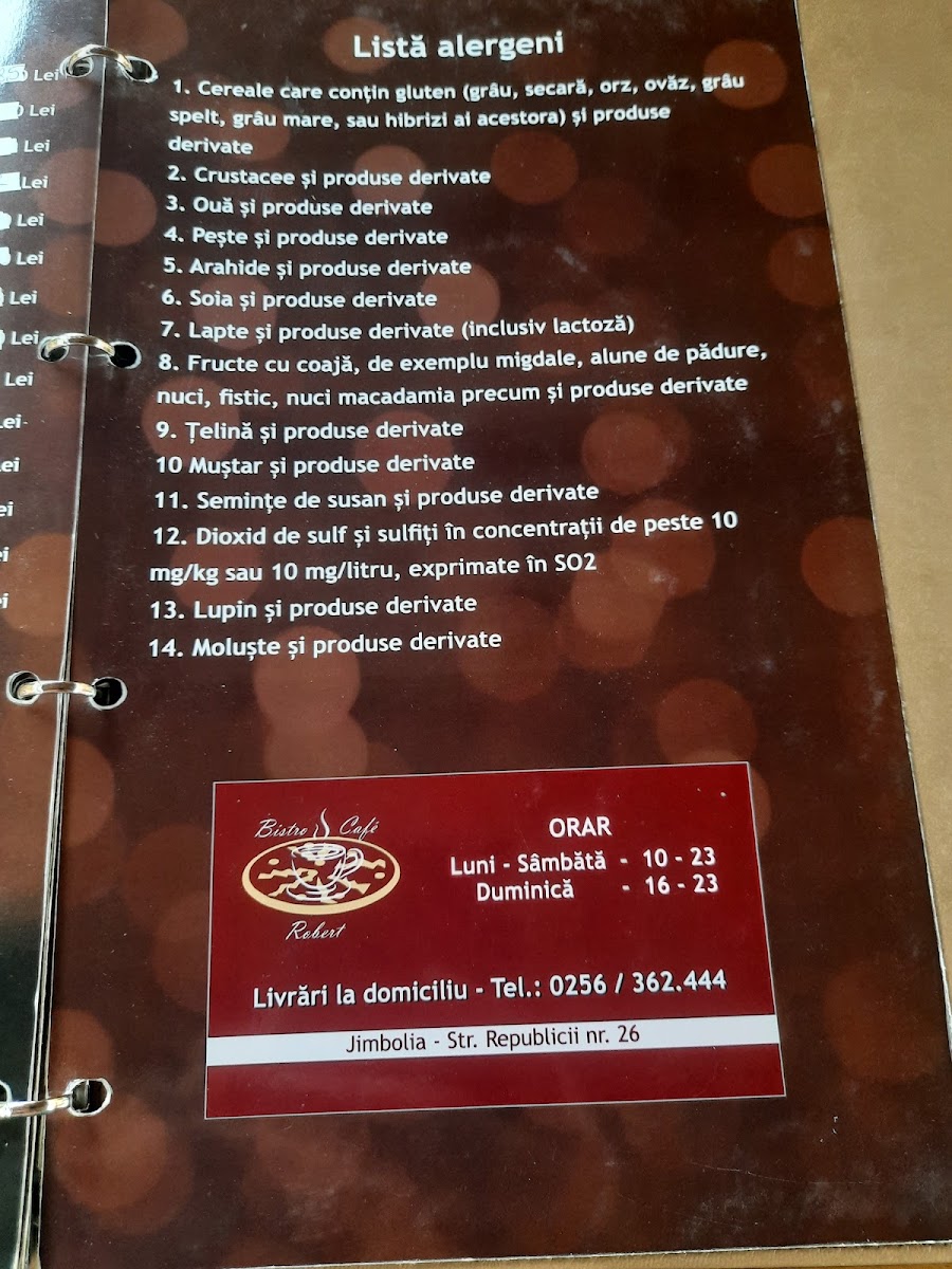 Bistro Cafe Robert Photo Menu 5