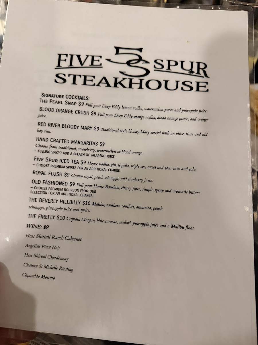 Five Spur Steakhouse Photo Menu 5
