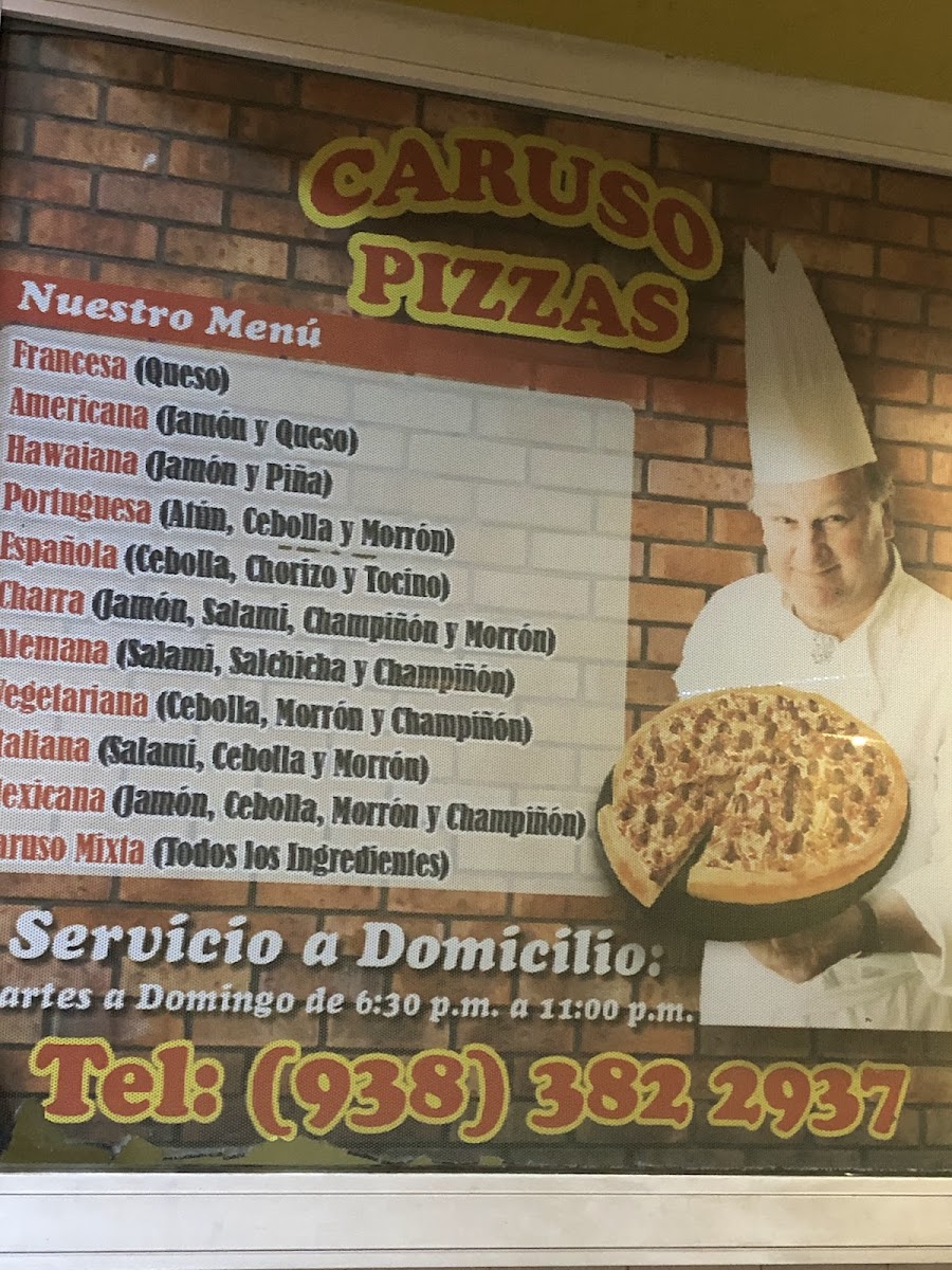 Caruso Pizzas Photo Menu 1