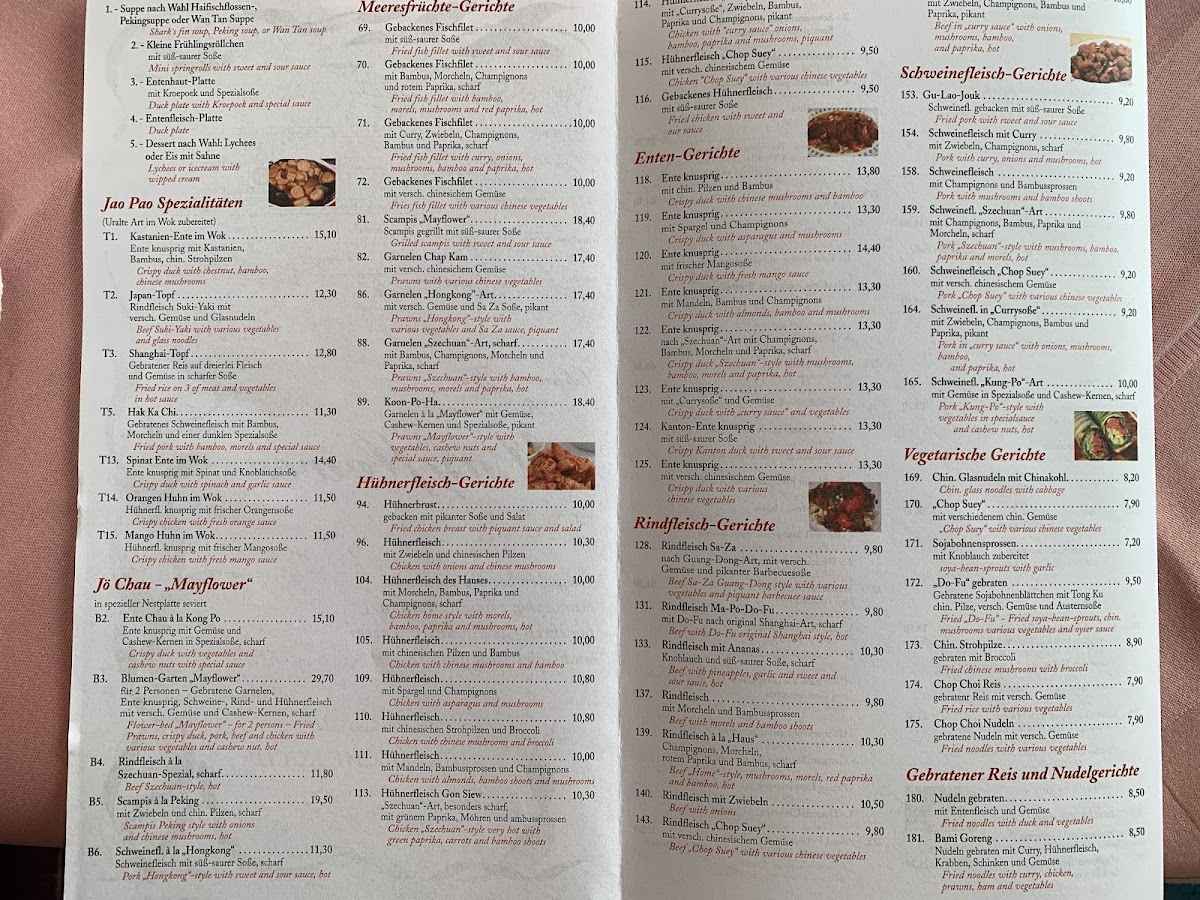 Mayflower Photo Menu 8