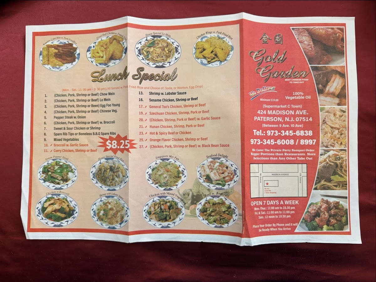 Golden Garden Photo Menu 1
