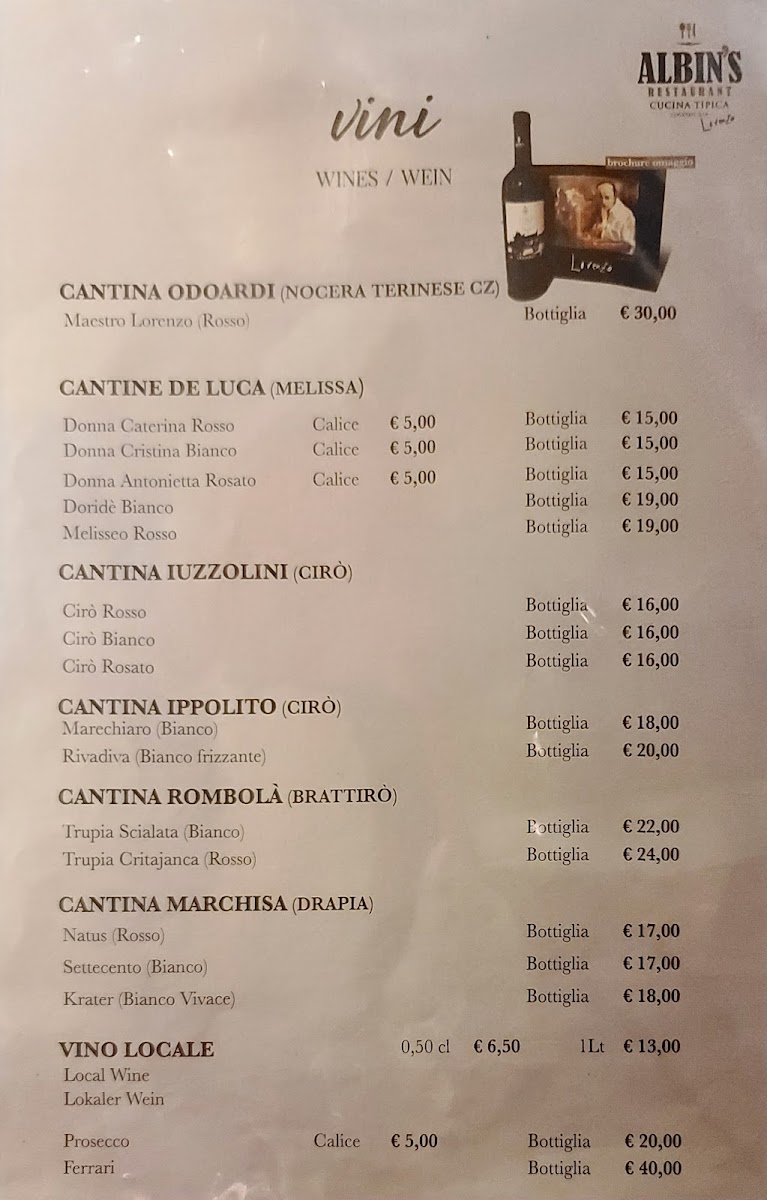 ALBIN’S RESTAURANT Photo Menu 3