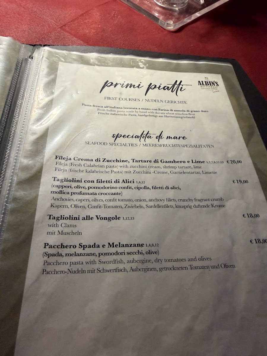ALBIN’S RESTAURANT Photo Menu 4
