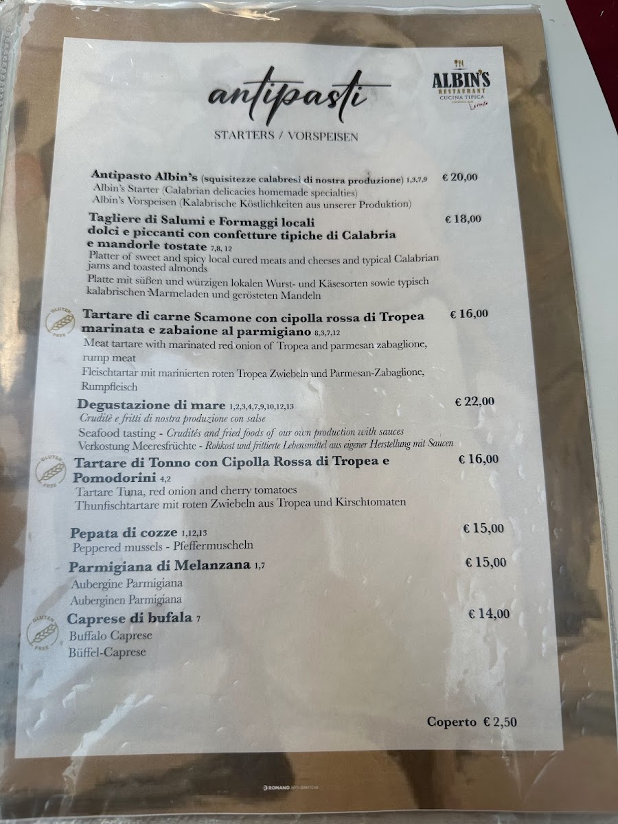 ALBIN’S RESTAURANT Photo Menu 7