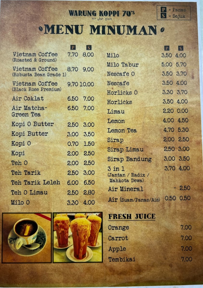 Warung Koppi 70's Sungai Buloh Photo Menu 7