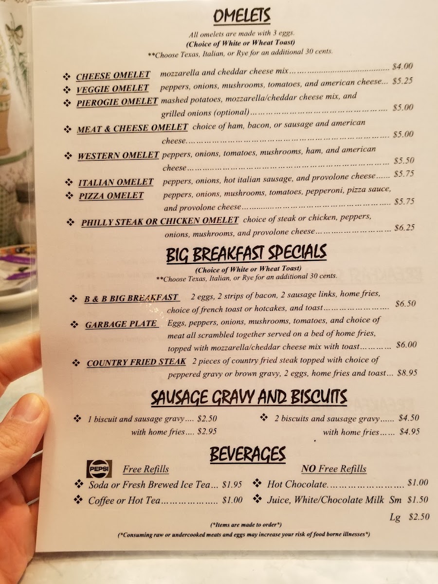 B & B Family Diner Photo Menu 7