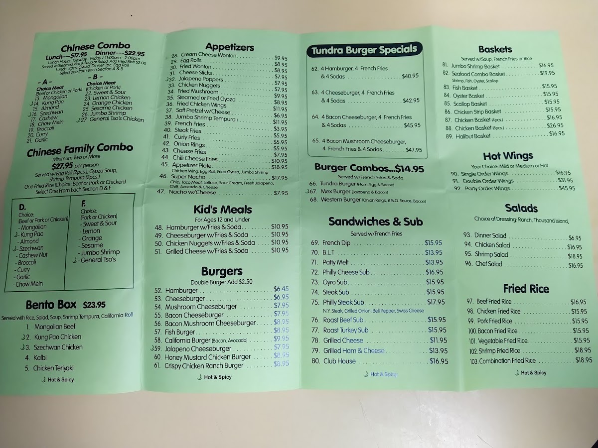 Tundra Restaurant Photo Menu 4