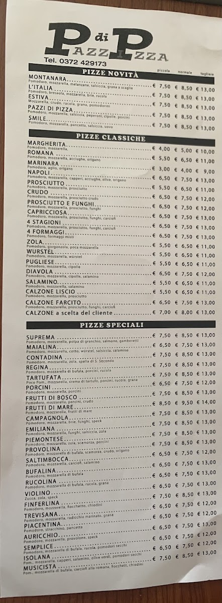Pazzi di Pizza Photo Menu 1