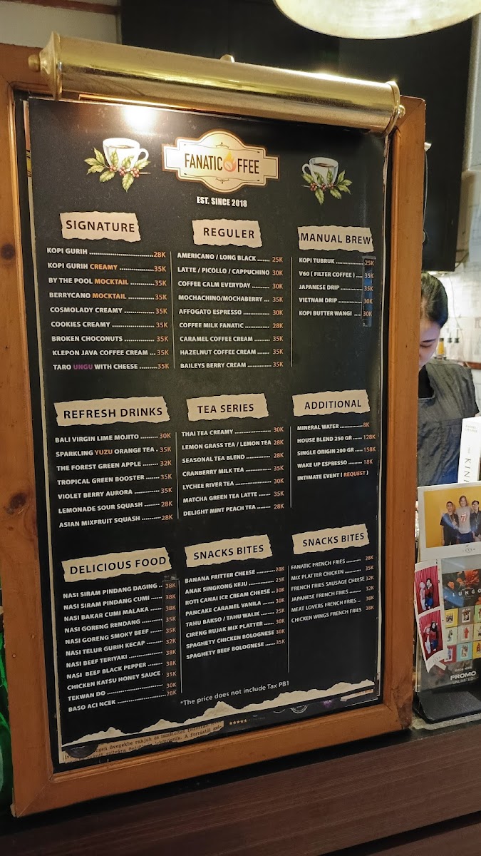 Fanaticoffee - Coffeetaria Photo Menu 2