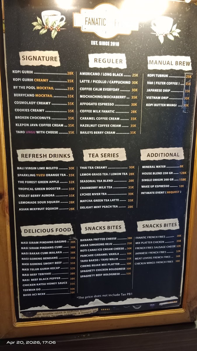Fanaticoffee - Coffeetaria Photo Menu 9