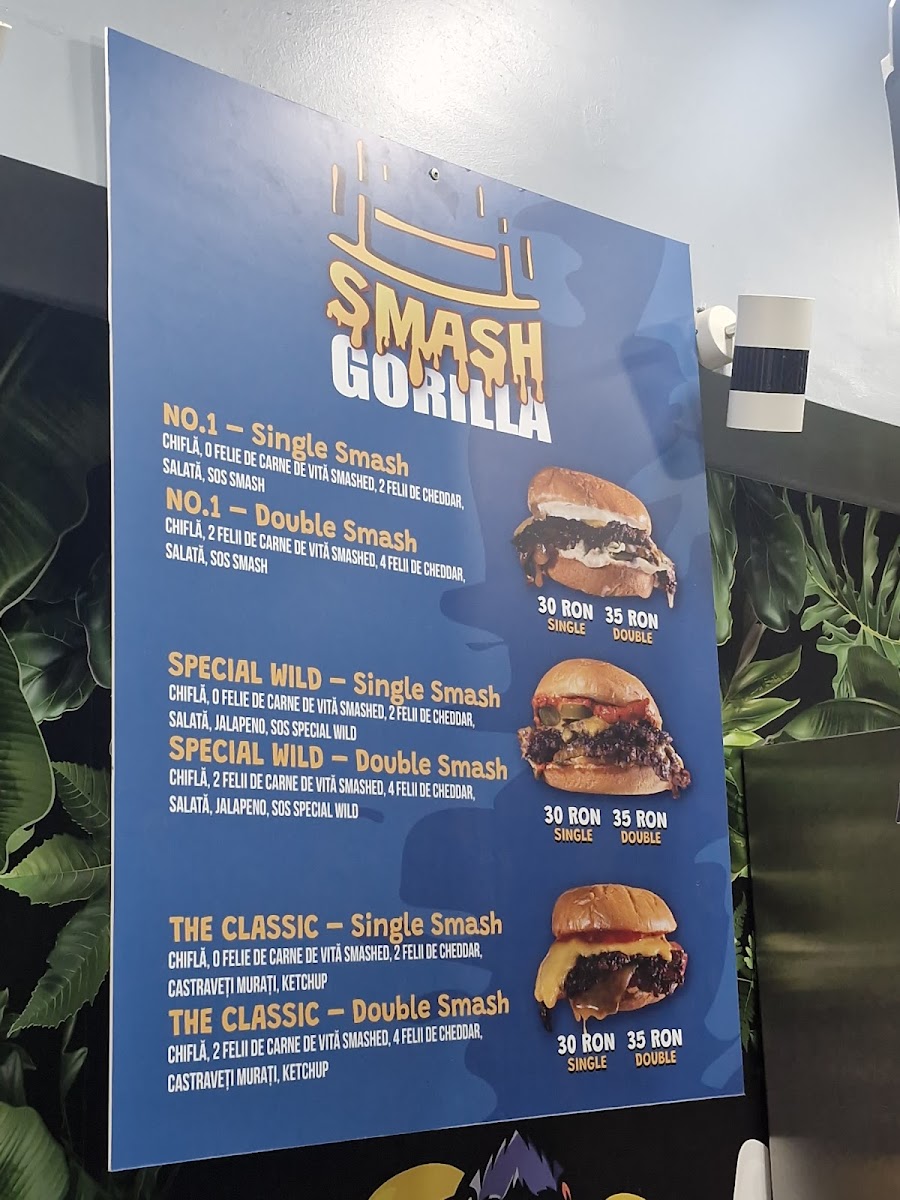 Gorilla’s Crazy Burgers - Mosilor Photo Menu 1
