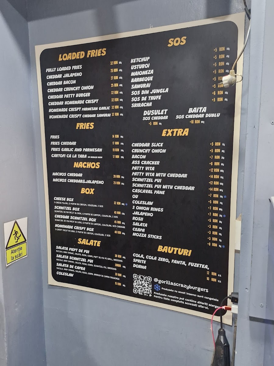 Gorilla’s Crazy Burgers - Mosilor Photo Menu 3