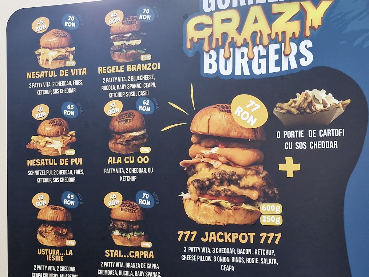 Gorilla’s Crazy Burgers - Mosilor Photo Menu 4