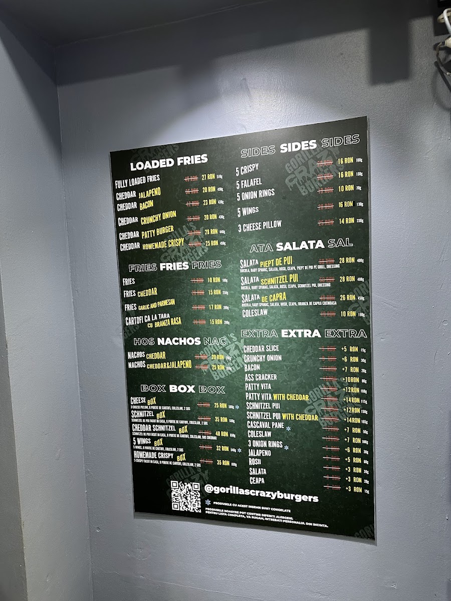 Gorilla’s Crazy Burgers - Mosilor Photo Menu 5