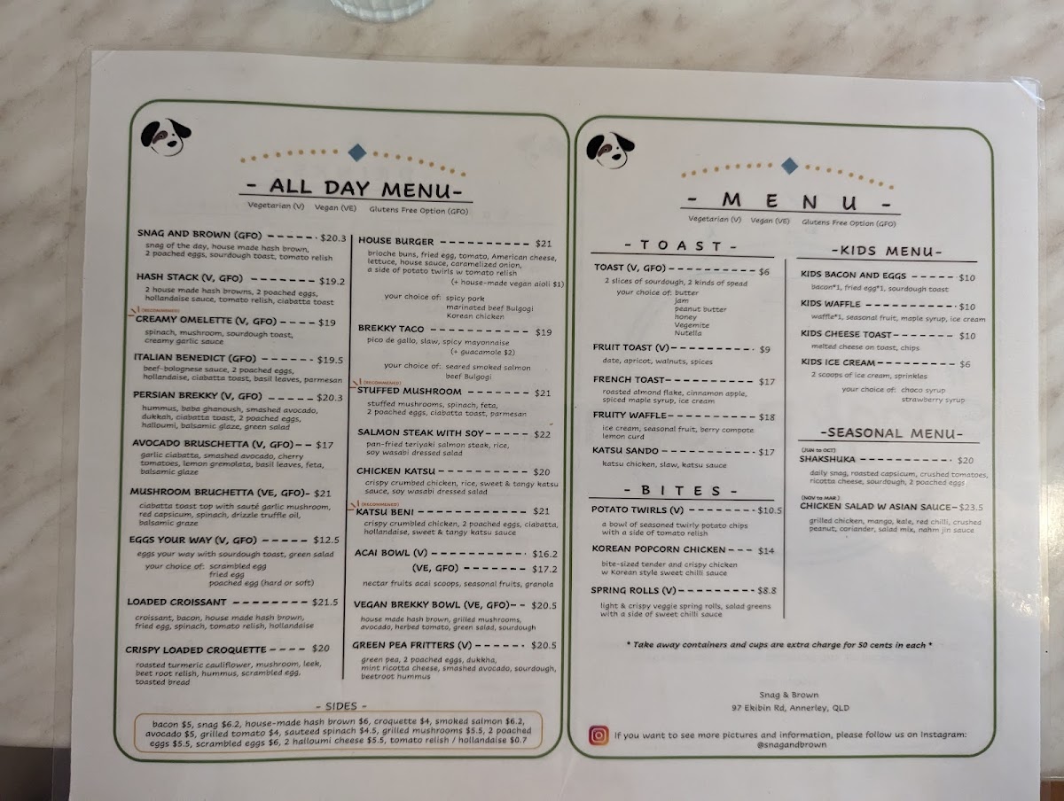 Snag & Brown Photo Menu 6