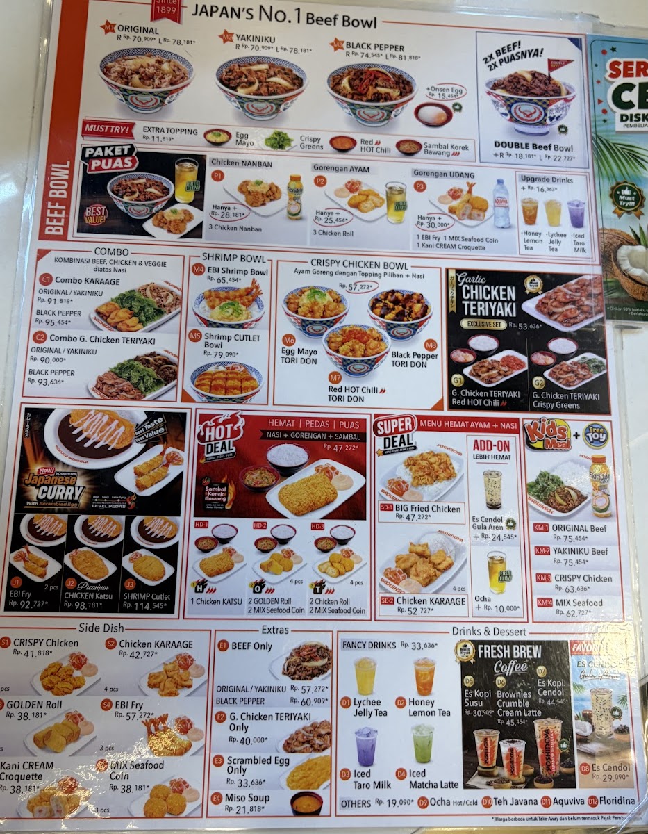 Yoshinoya Terminal 3 Airport Soekarno-Hatta Photo Menu 4