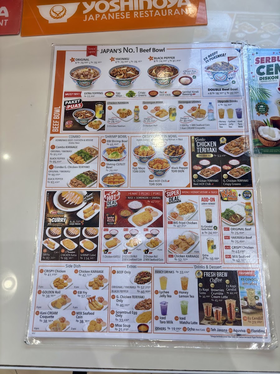 Yoshinoya Terminal 3 Airport Soekarno-Hatta Photo Menu 6