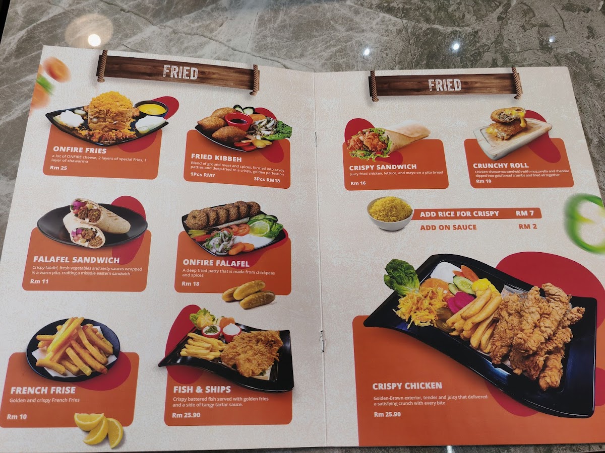 OnFire Restaurant Photo Menu 3