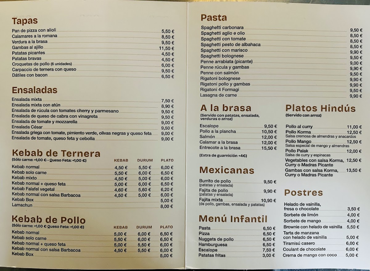 Restaurant Es Forn – Pizza i kebab Photo Menu 2
