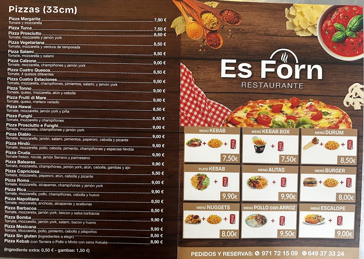 Restaurant Es Forn – Pizza i kebab Photo Menu 3