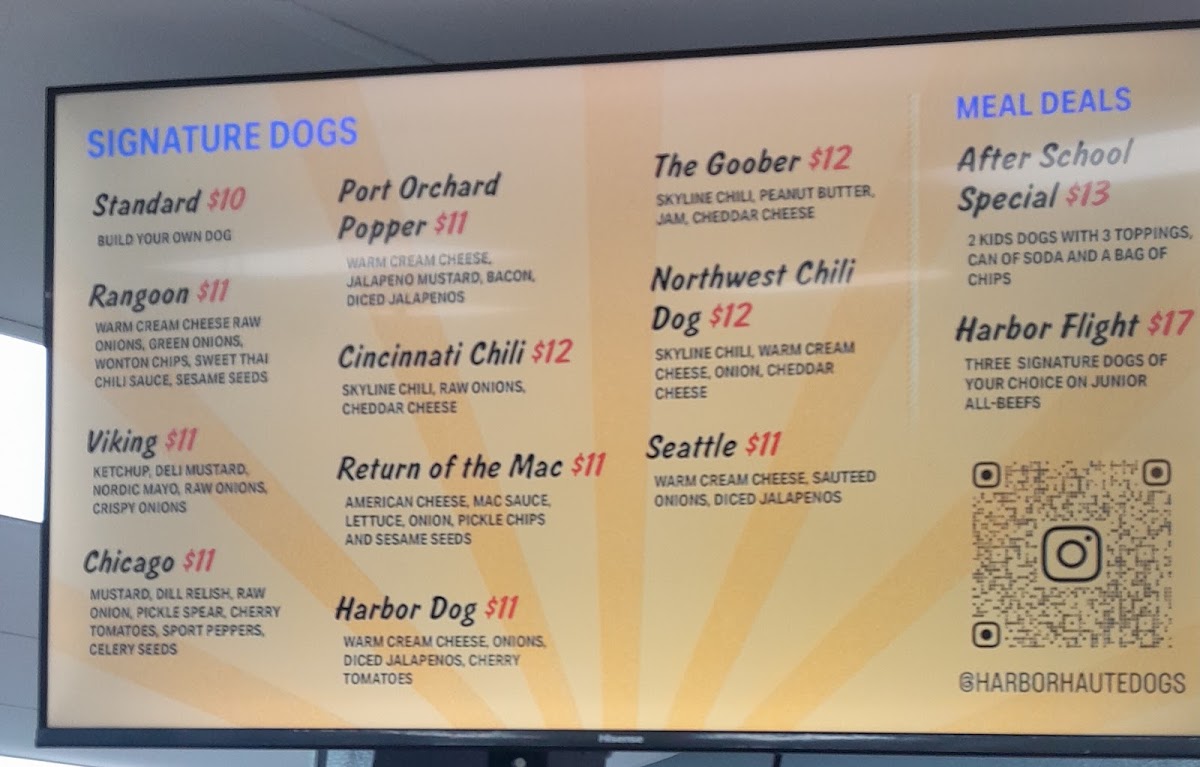 Harbor Haute Dogs Photo Menu 1