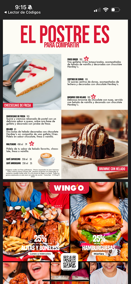 Wing'O Puebla Photo Menu 5