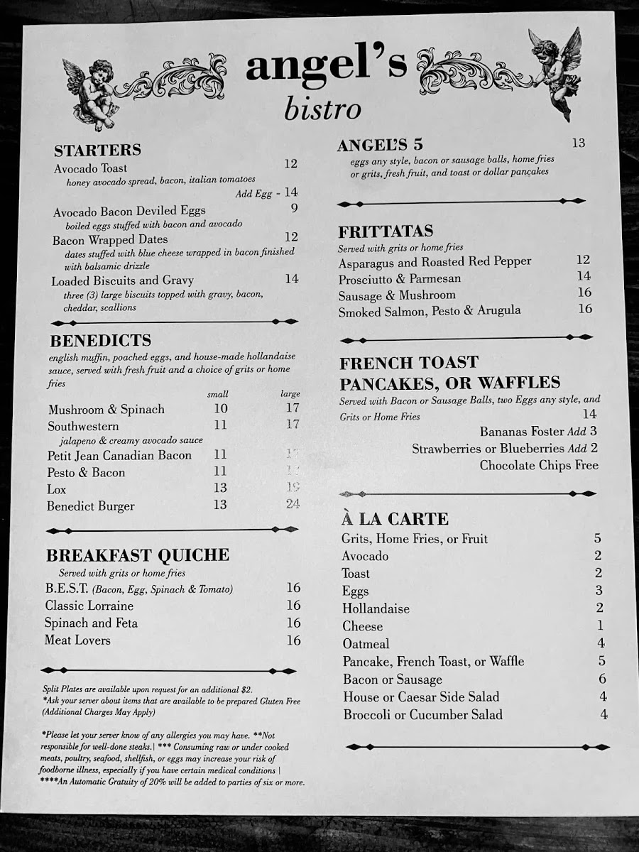 Angel's Breaksfast Bistro Photo Menu 1