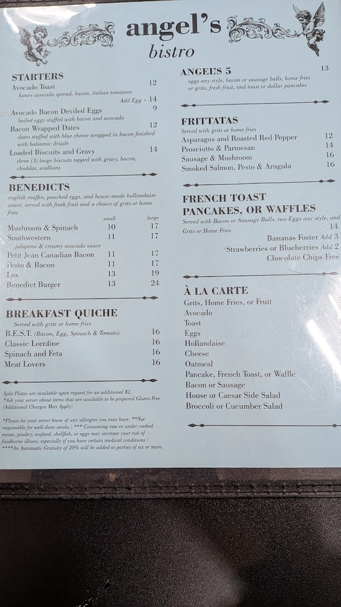 Angel's Breaksfast Bistro Photo Menu 2
