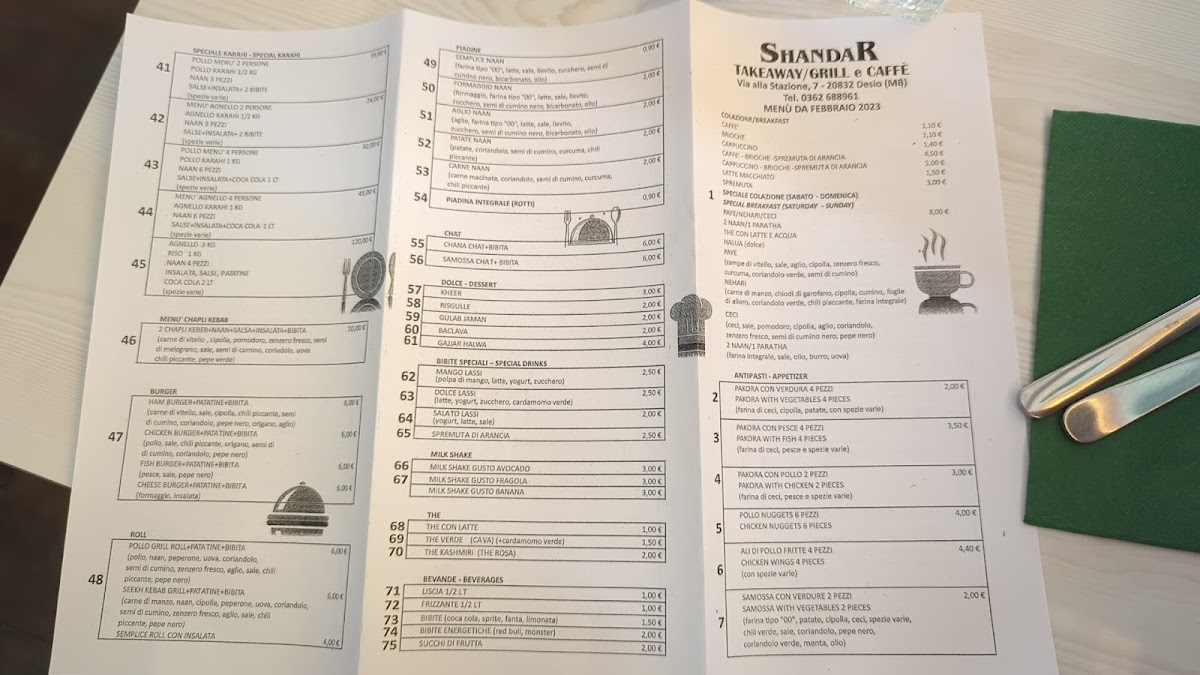 Shandar Takeaway Grill & Caffè Photo Menu 4