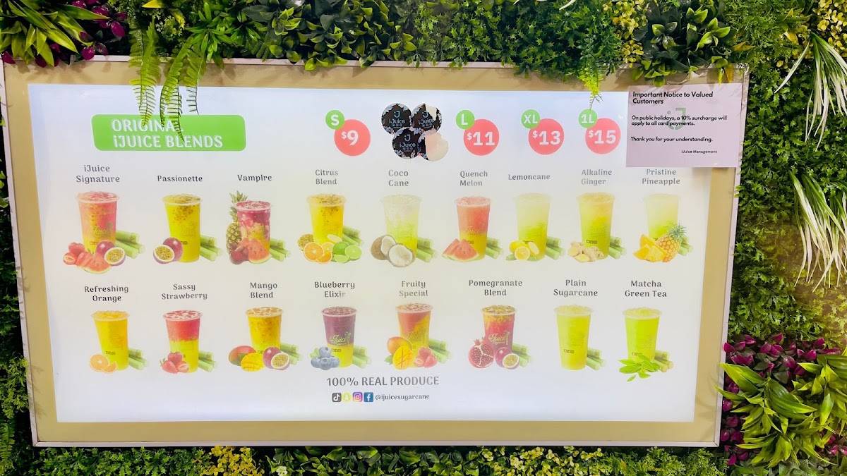 iJuice Sugarcane Photo Menu 1