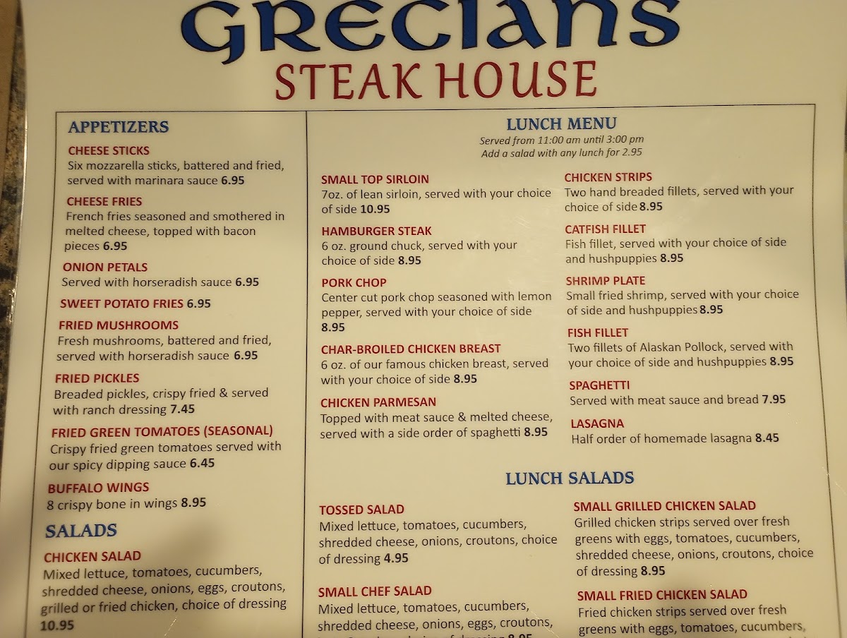 Grecian Steak House Photo Menu 2