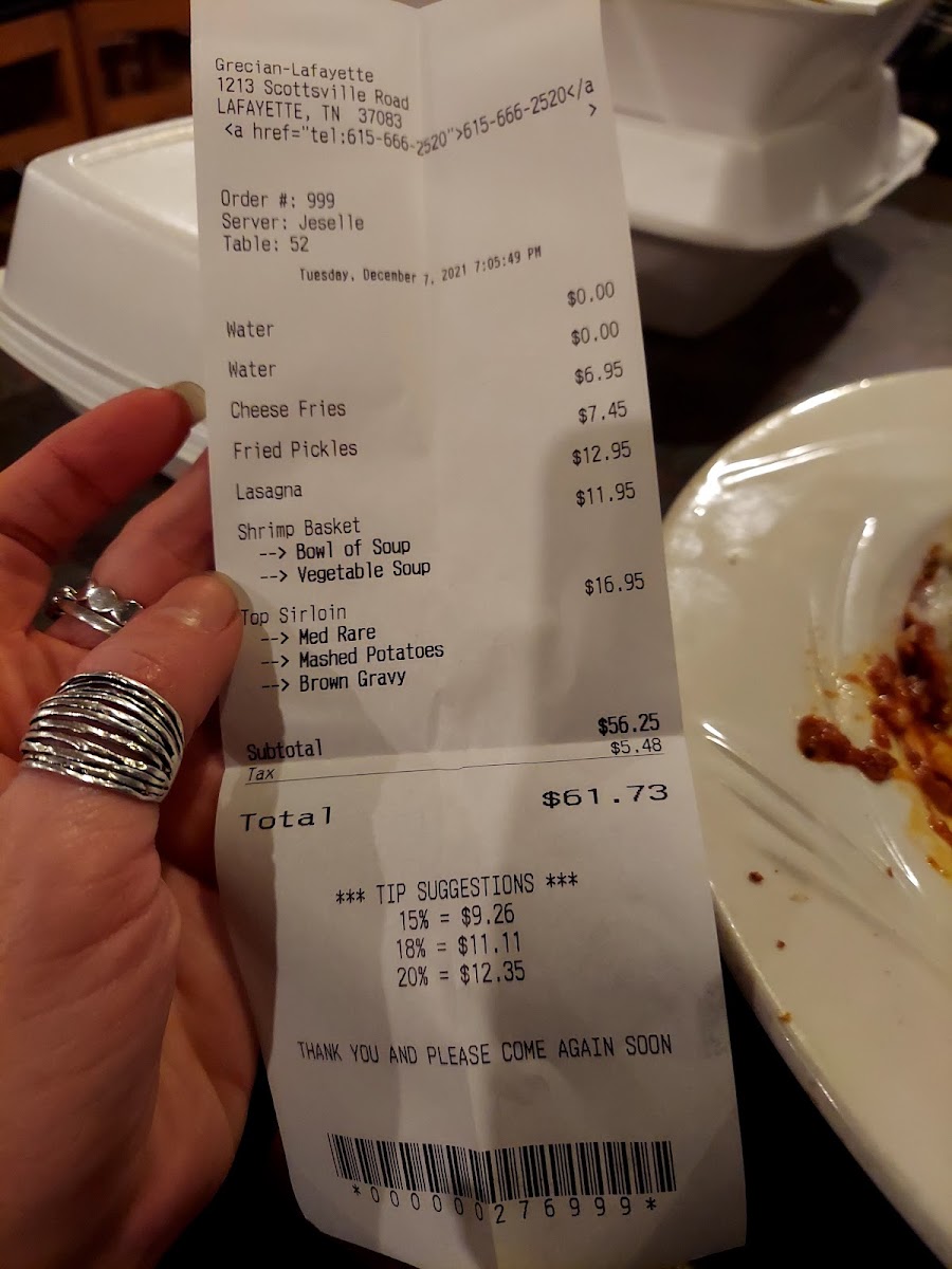 Grecian Steak House Photo Menu 6