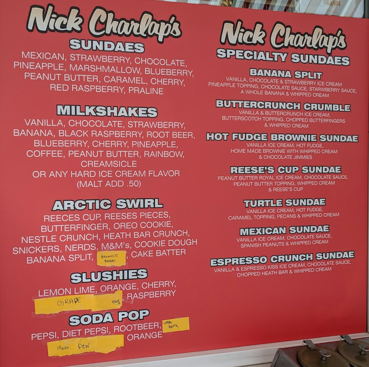 Nick Charlap’s Ice Cream Photo Menu 3