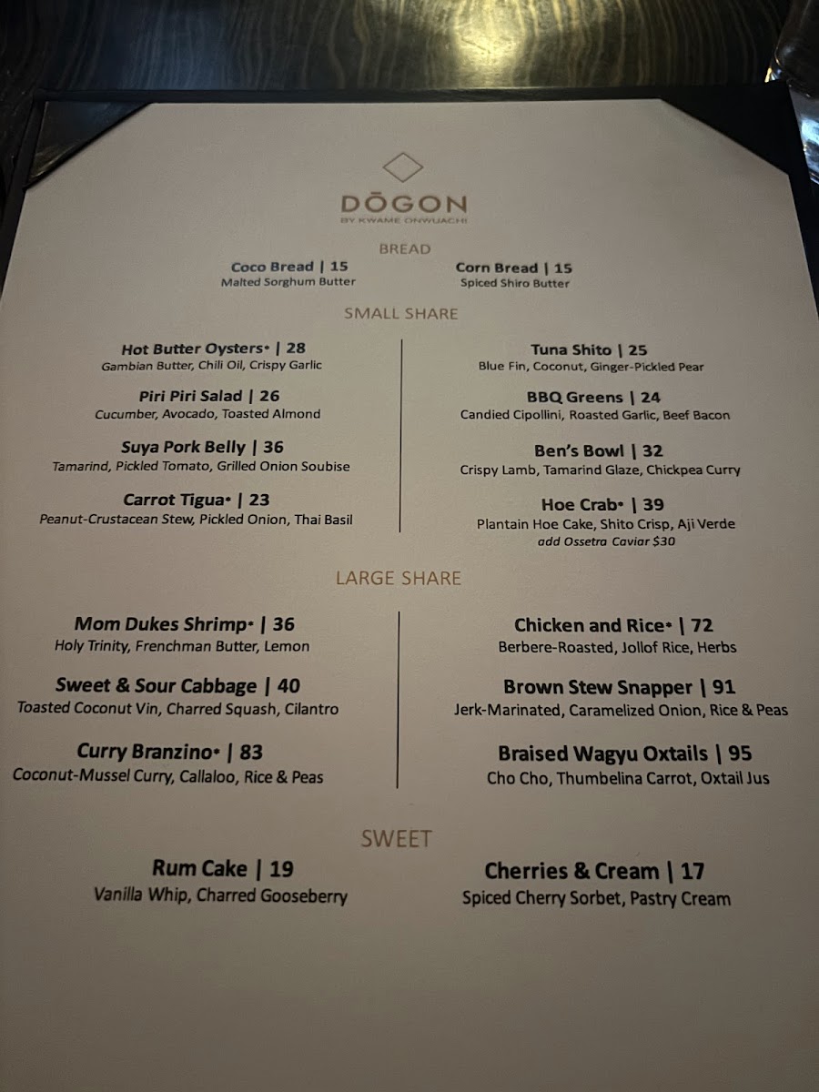 Dōgon by Kwame Onwuachi Photo Menu 4